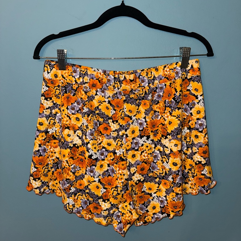H&M Divided Orange Floral Shorts with Purple Accents - Picture 3 of 4